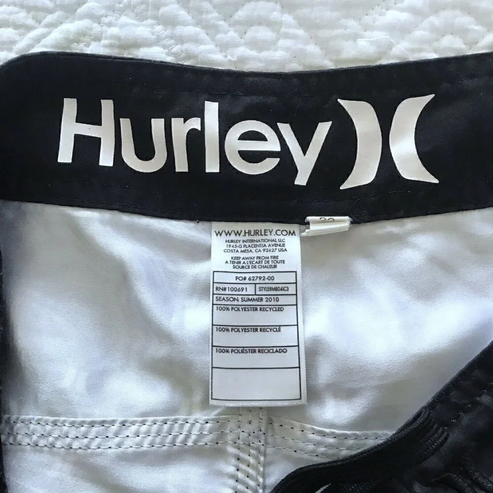 Hurley Black Pink Blue Orange Logo Print Boardshorts 32